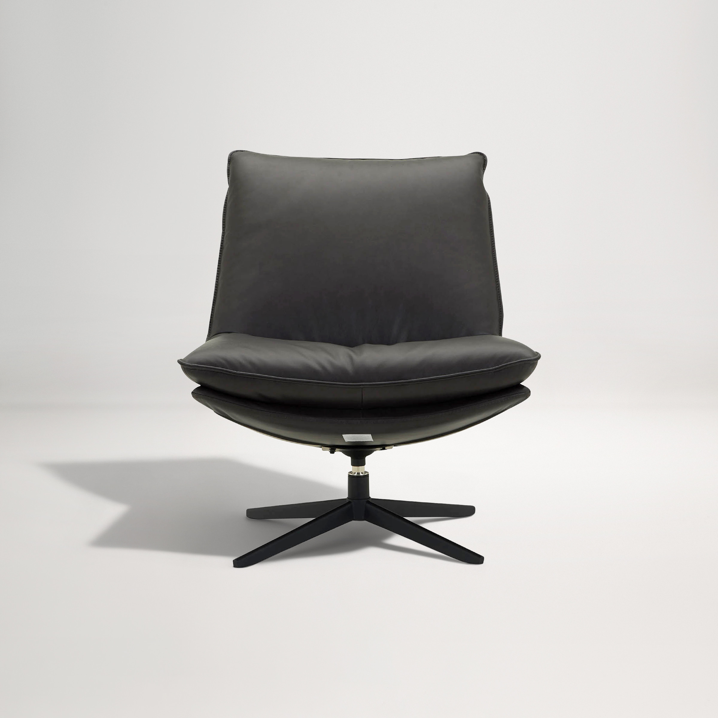 Alexander Leather Armchair  -  Black Leather