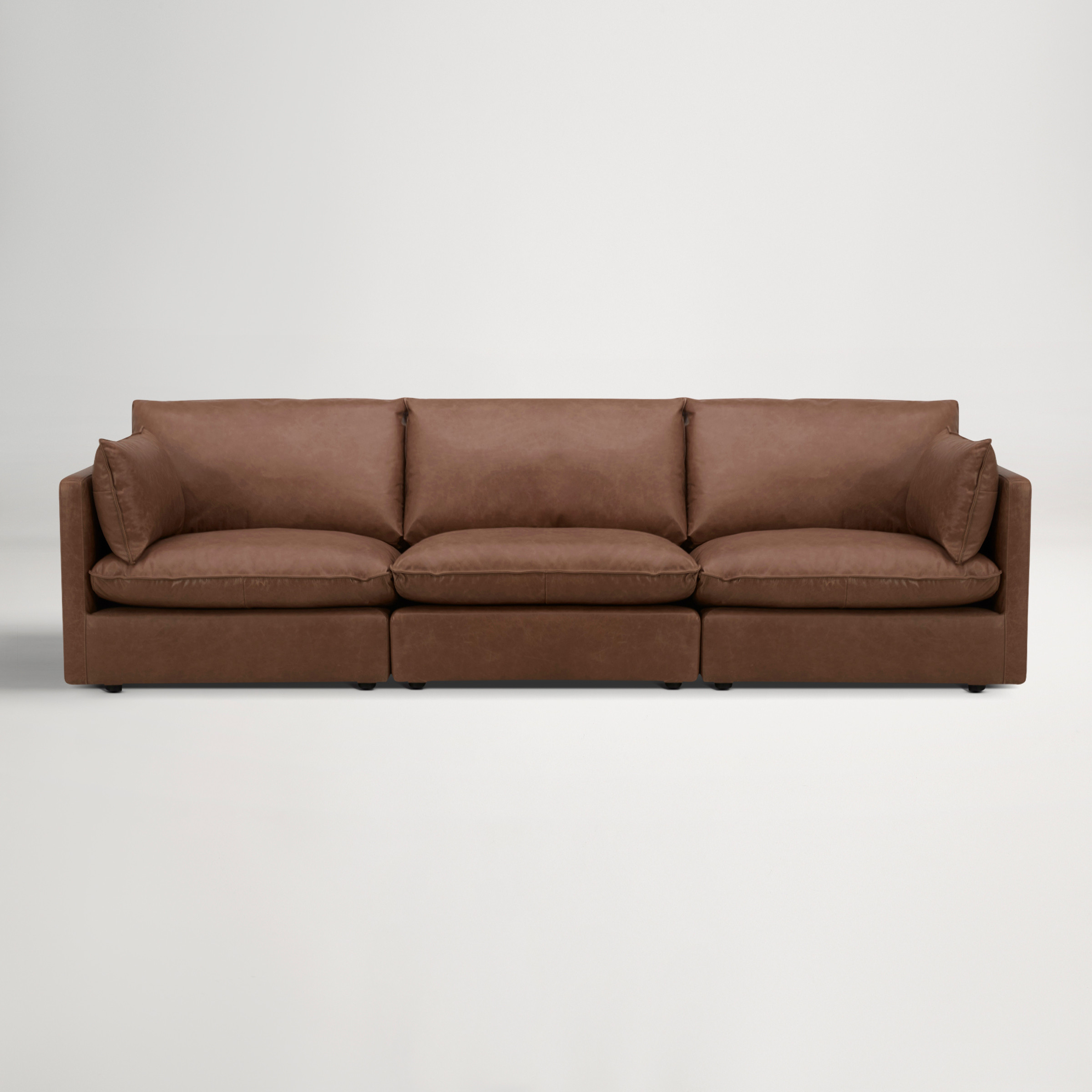 Loft Mini Leather 3 Seat Sofa -  Phoenix Saddle