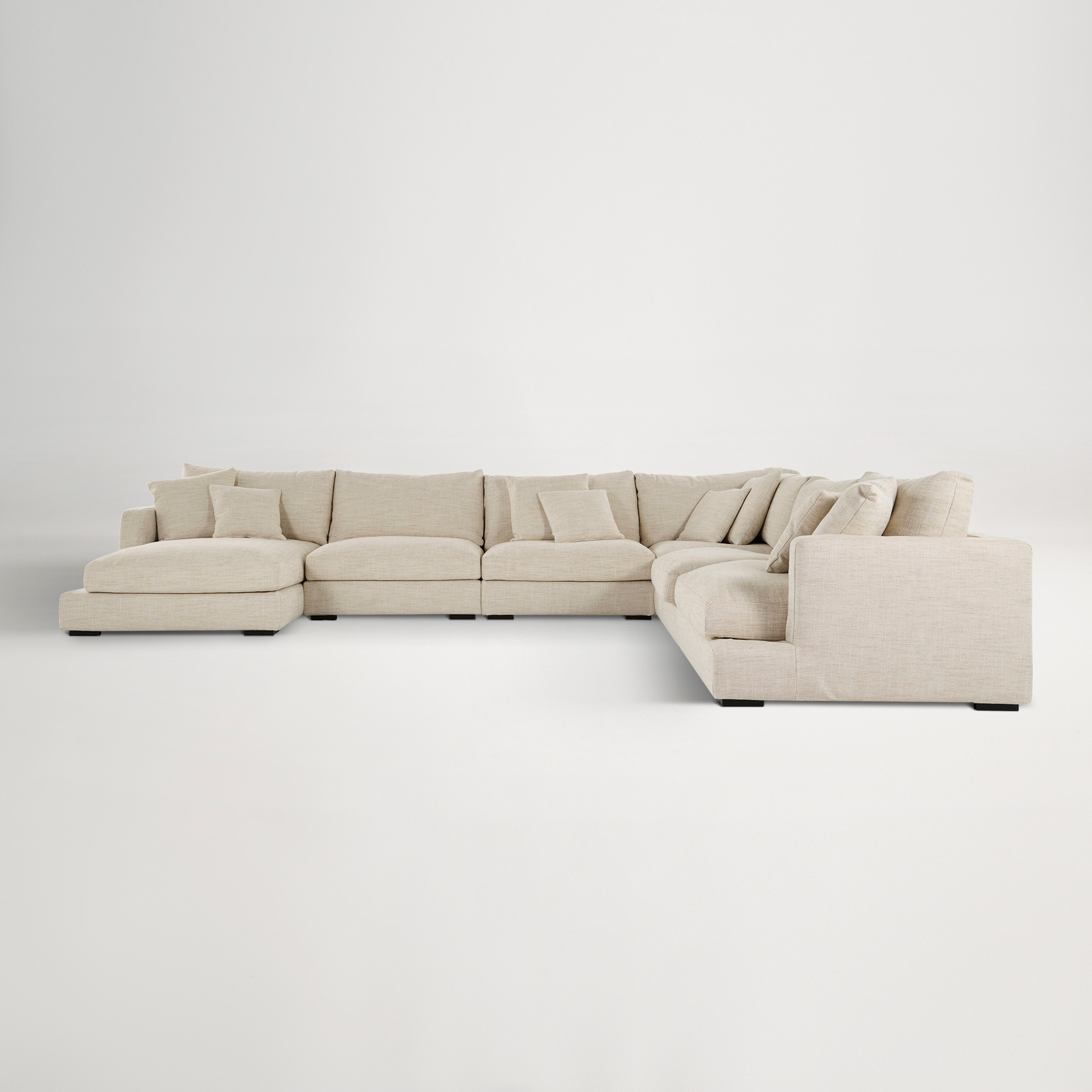 Long Beach Fabric Left Chaise Sofa -  Sienna Natural