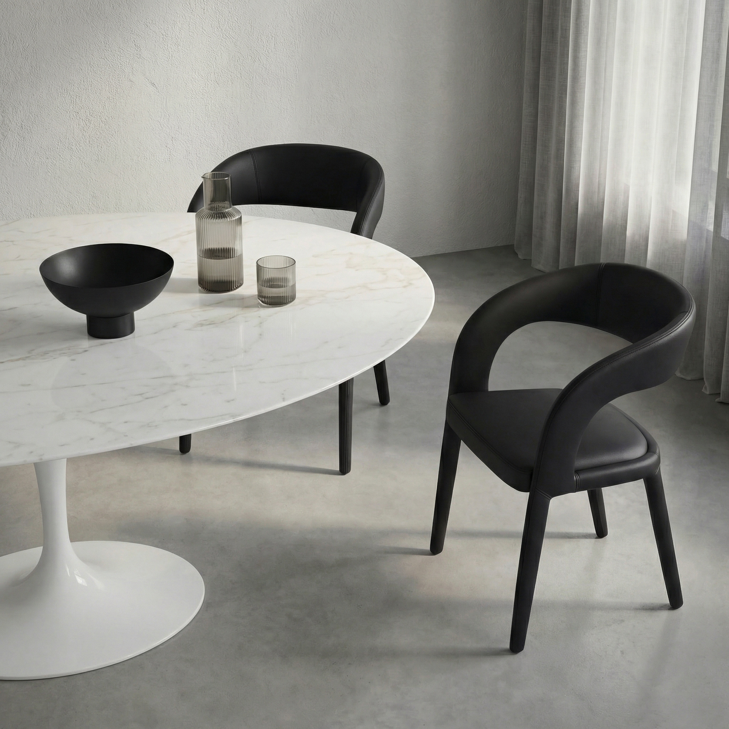 a table with chairs around it