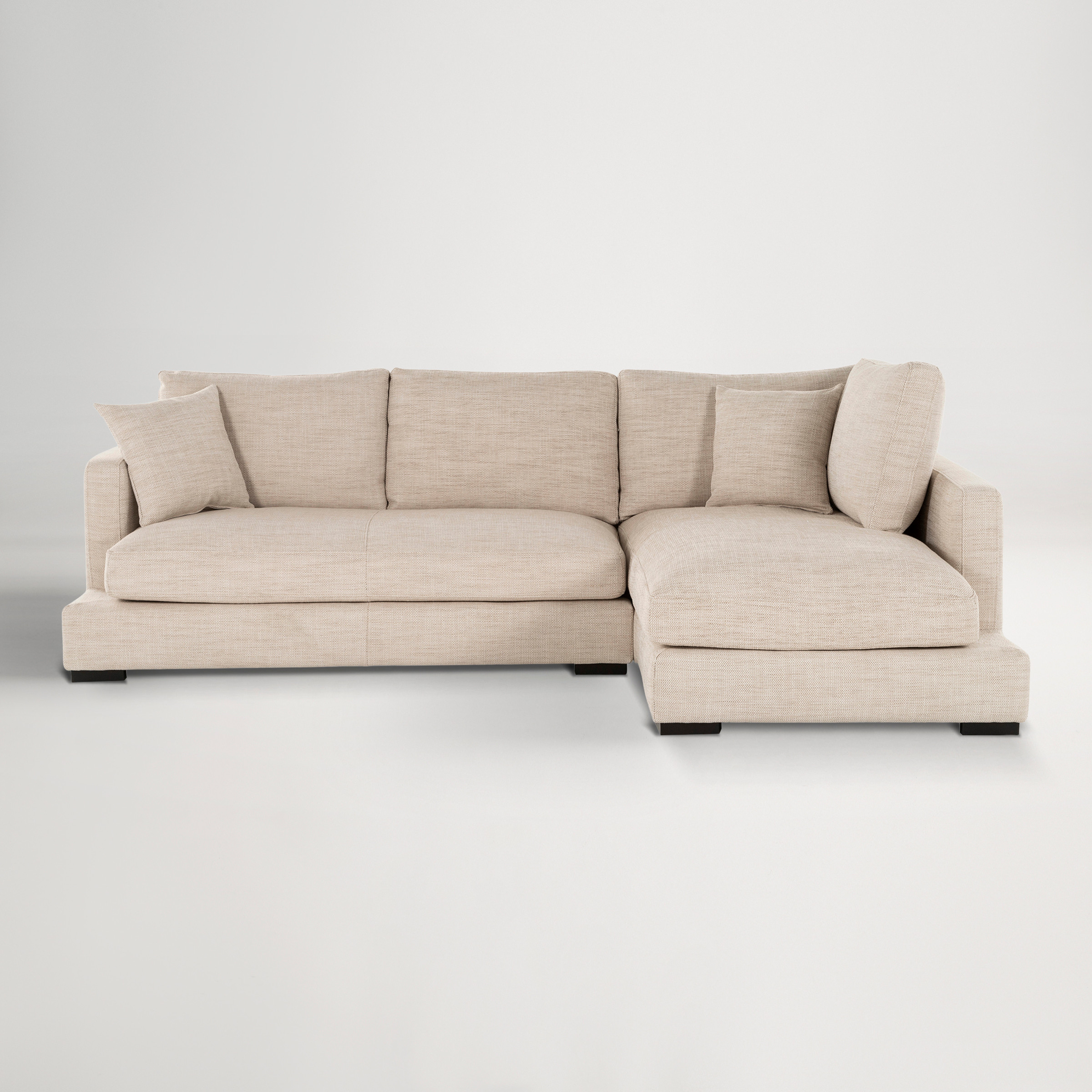Long Beach Mini Fabric Right Corner Sofa -  Sienna Natural