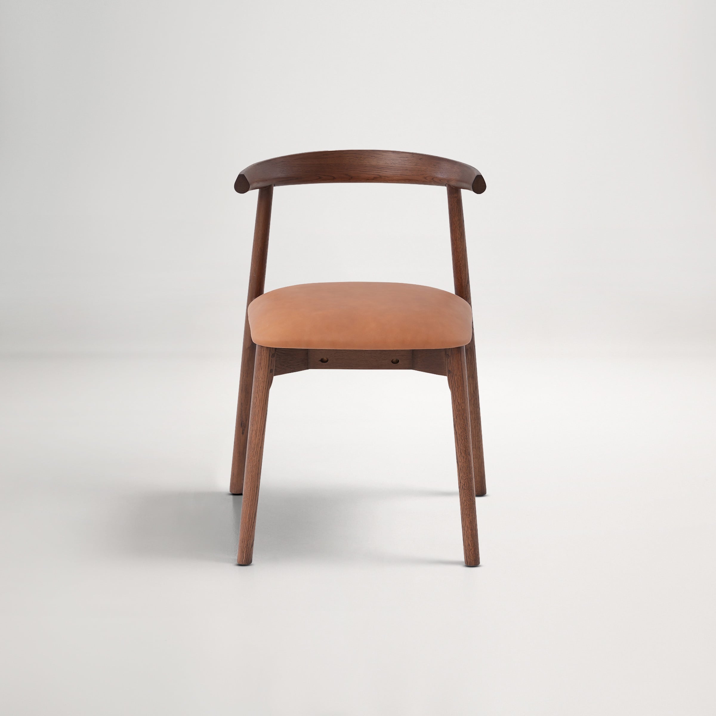 Ollie Dining Chair -  Walnut Brown/Tan Leather