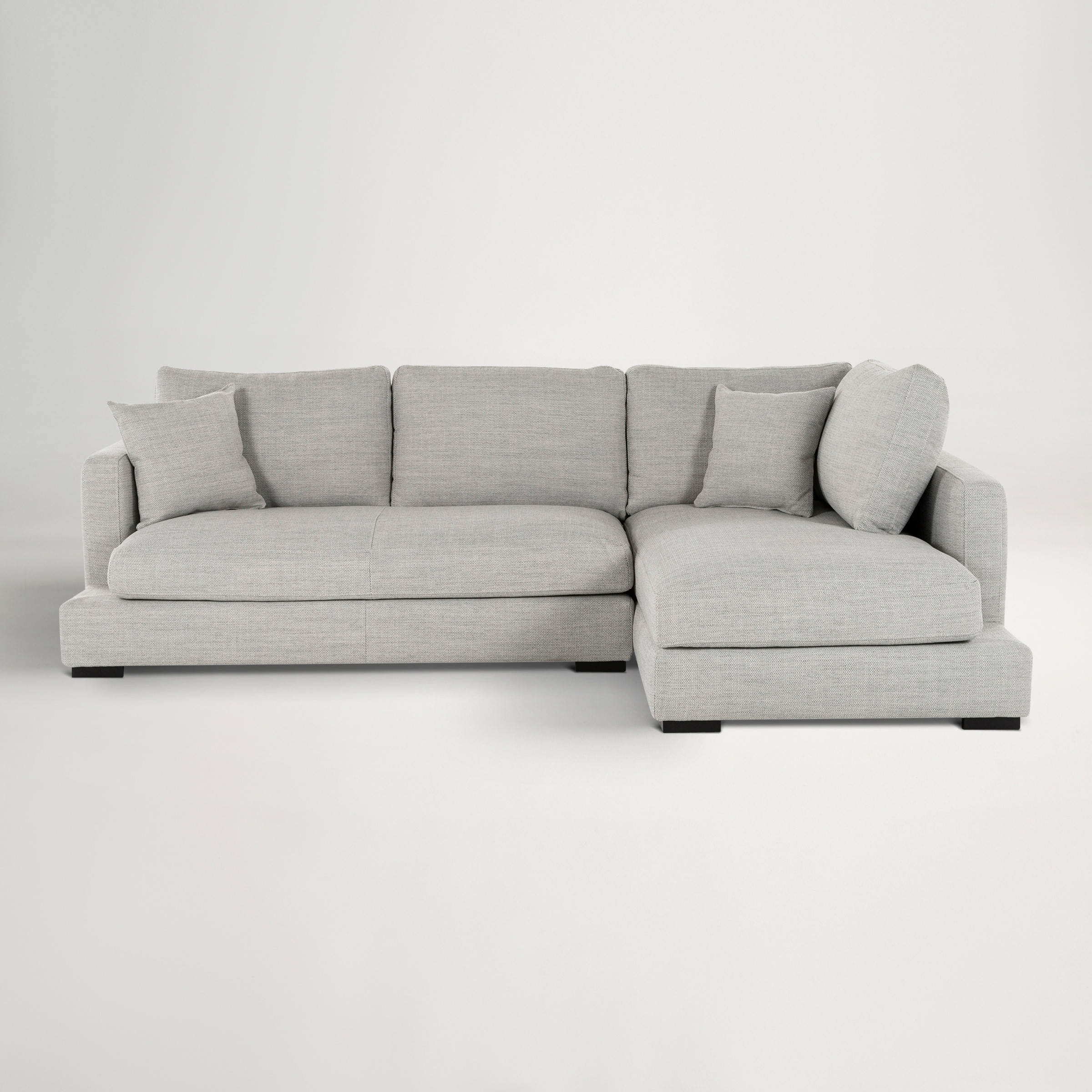Long Beach Mini Fabric Right Corner Sofa -  Sienna Light Grey