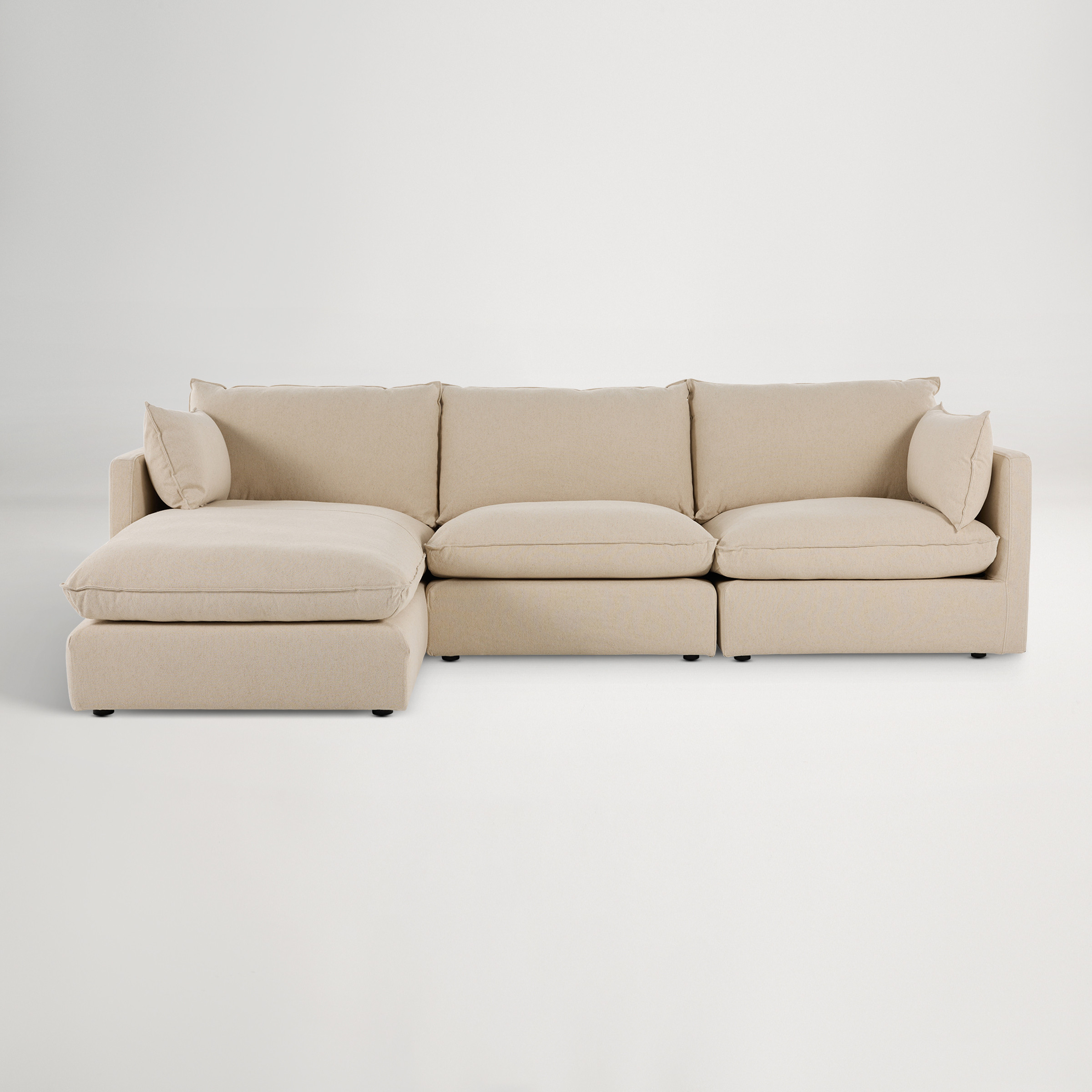 Loft Mini Fabric Left Chaise Sofa -  Florence Natural