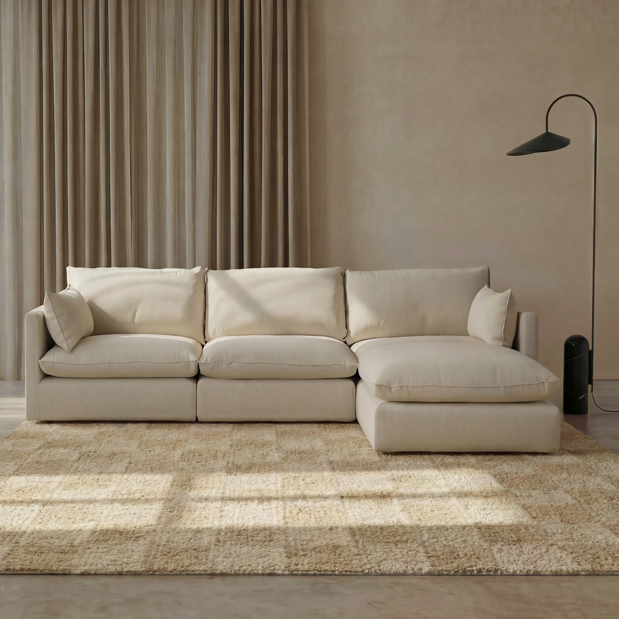 a white couch in a room