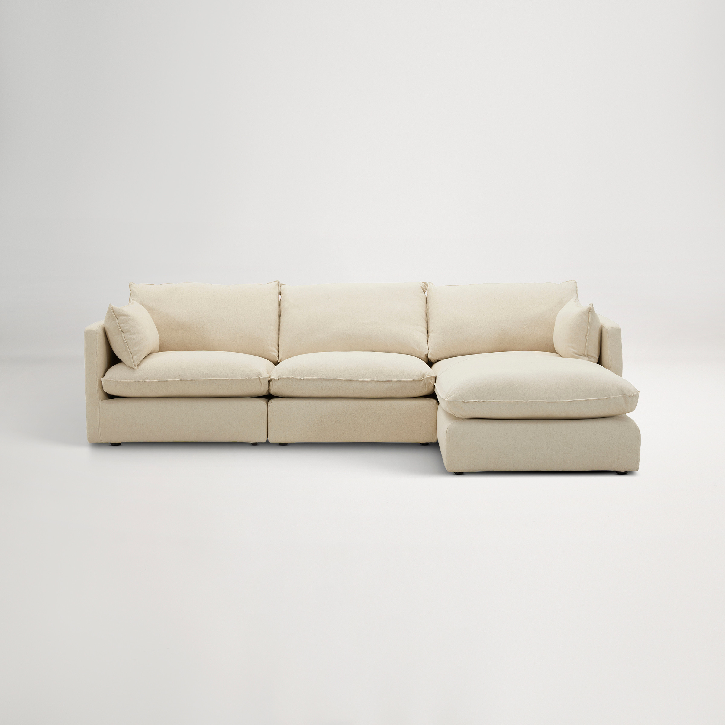 Loft Mini Fabric Right Chaise Sofa -  Florence Natural