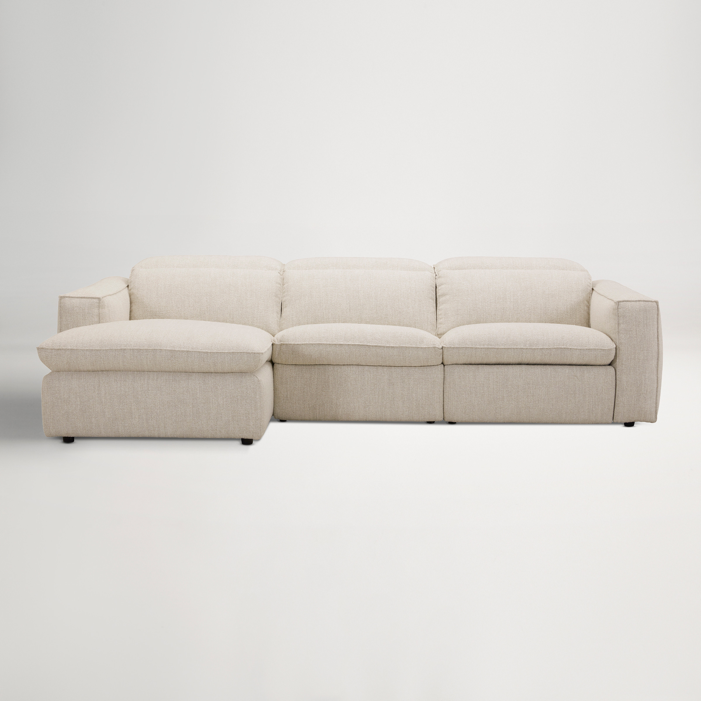 Abode Fabric Recliner Left Chaise Sofa -  Vue Sand