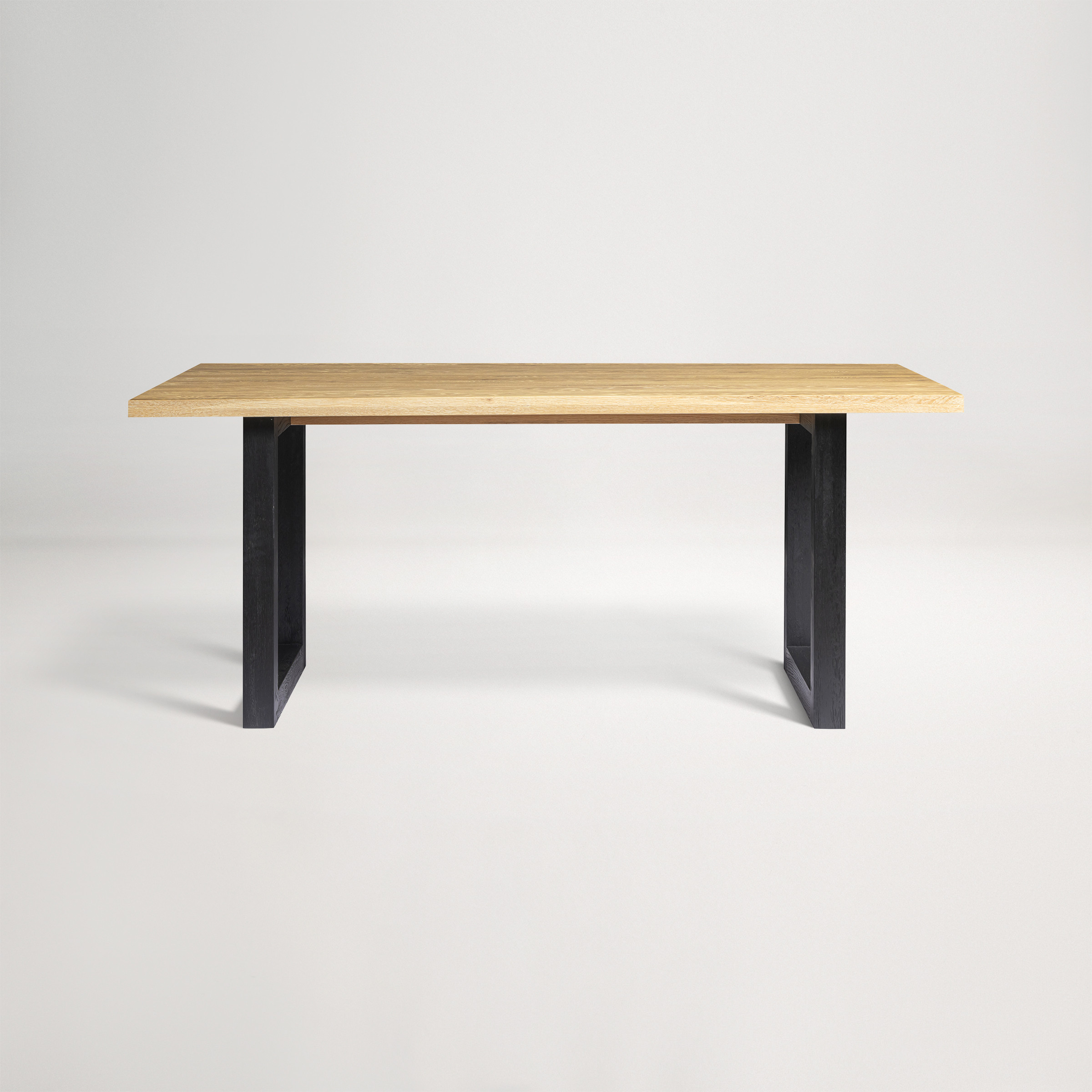 Bronte Oak Dining Table 180cm - Brushed Oak/Black
