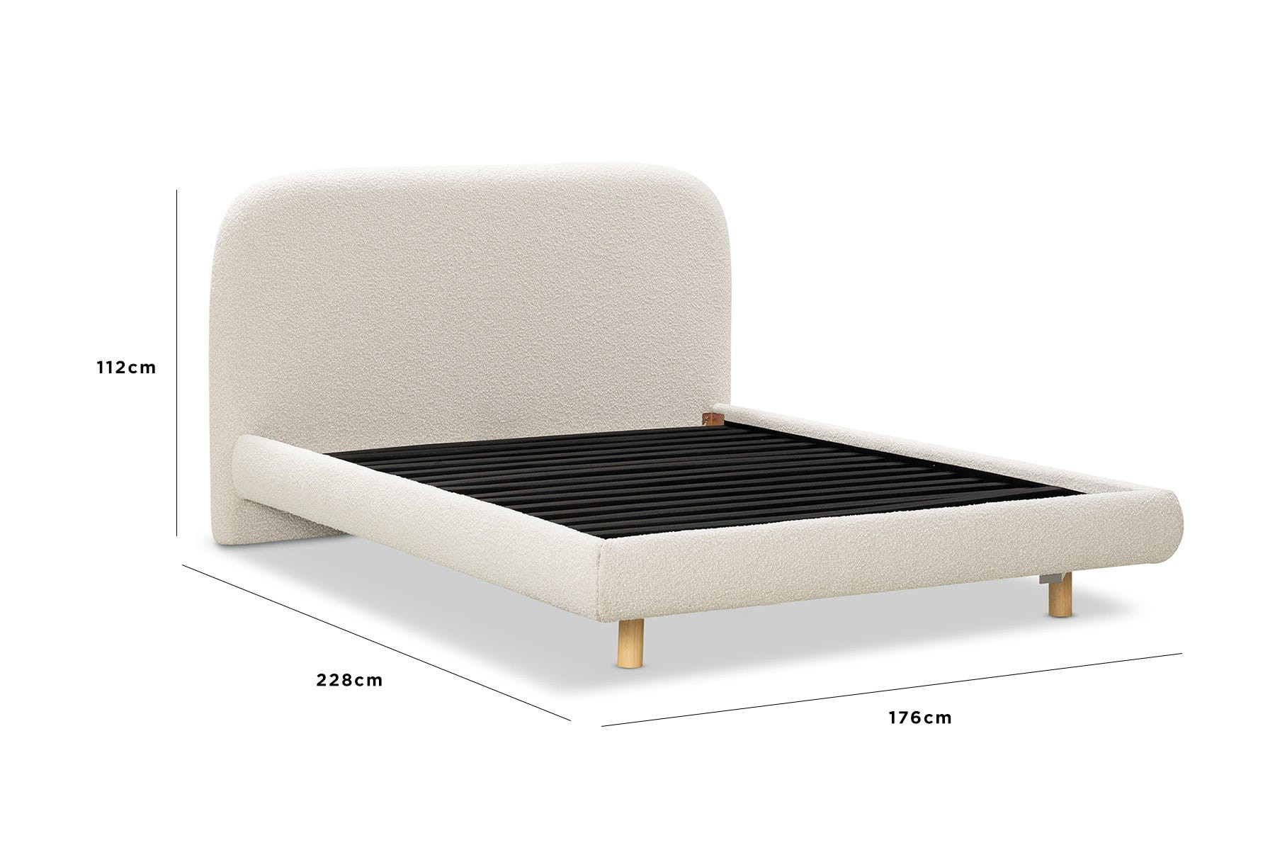 a white and black bed