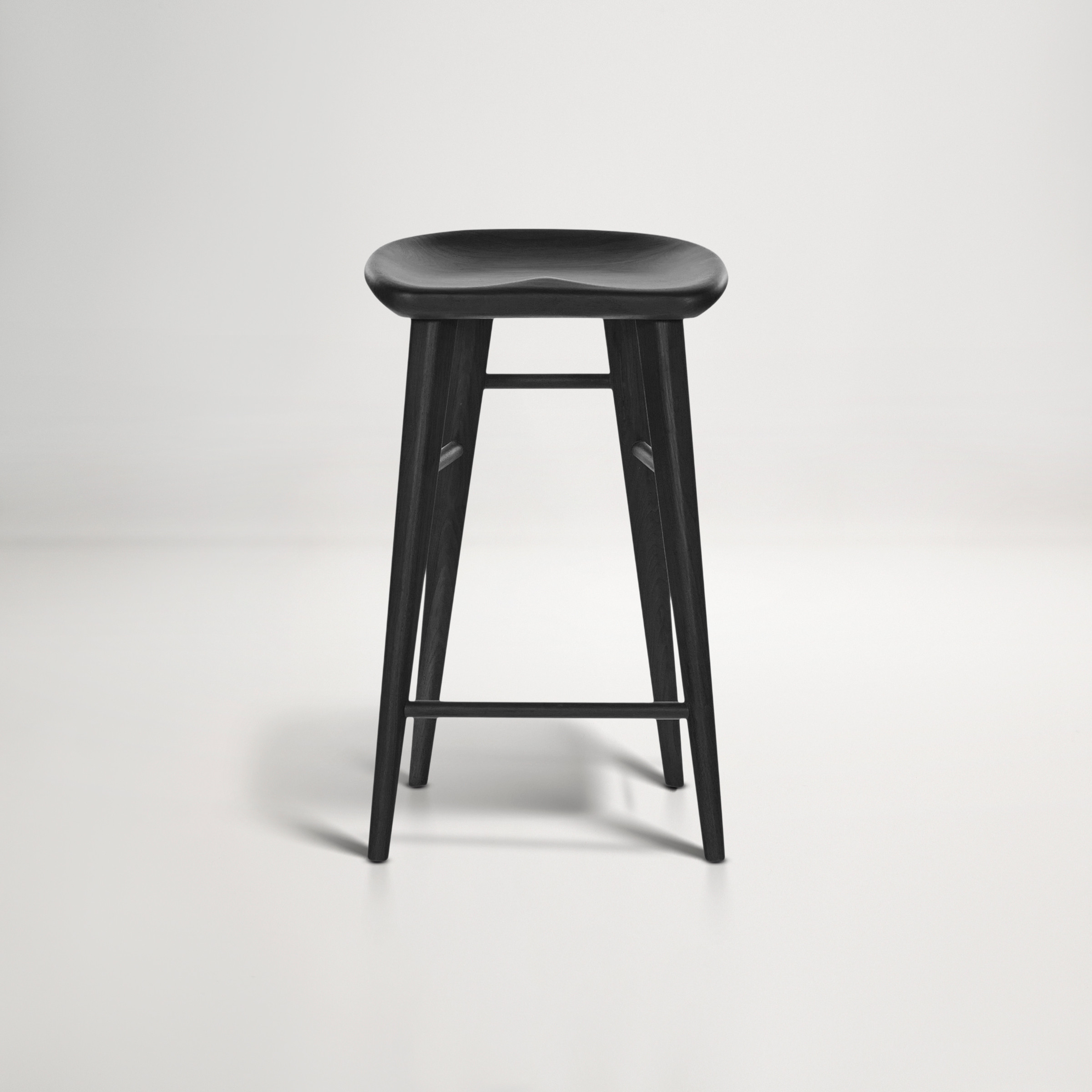 Saddle Bar Stool -  Black