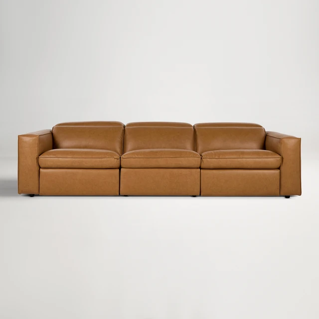 Abode Leather Recliner 4 Seat Sofa -  Grange Tan