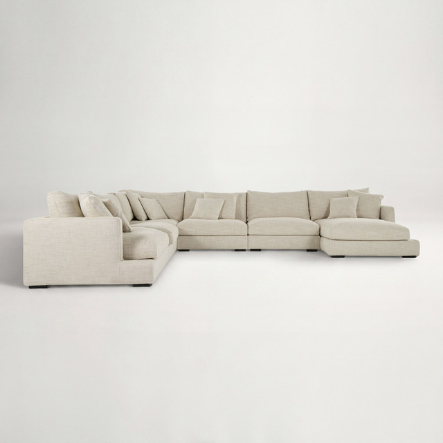 Long Beach Fabric Right Chaise Sofa -  Sienna Natural