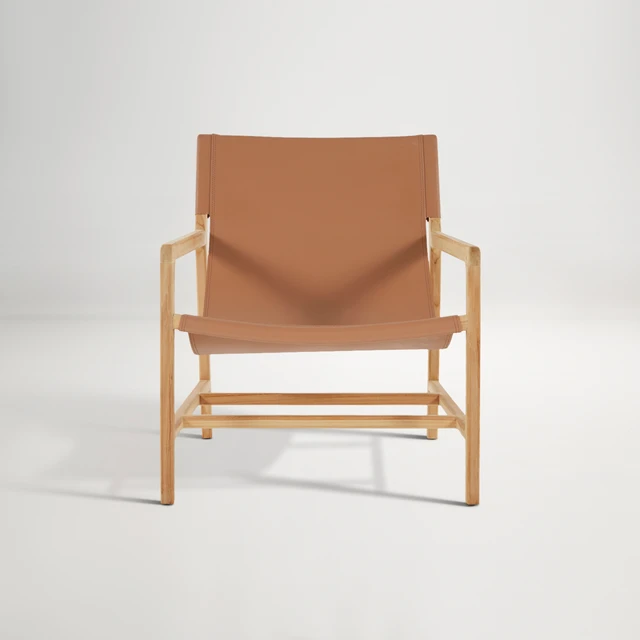Cuba Leather Armchair  -  Nude