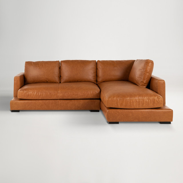 Long Beach Mini Leather Right Corner Sofa -  Phoenix Tan