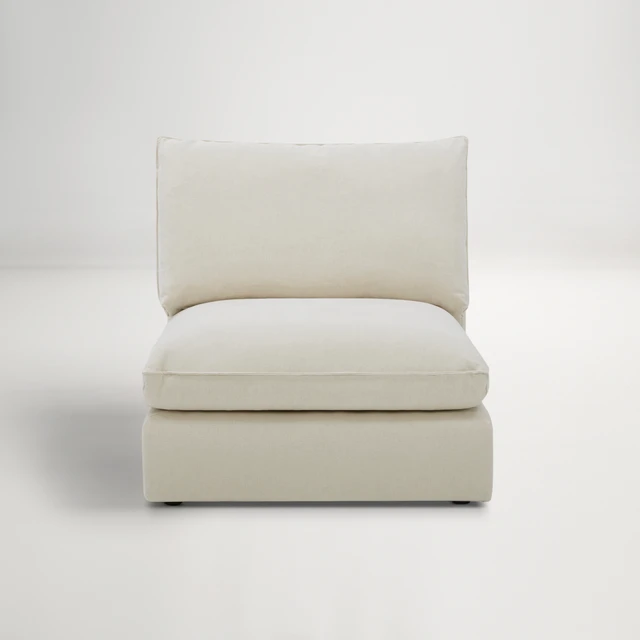 Loft Mini Fabric Armless Sofa -  Florence Natural