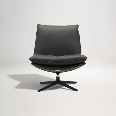 Alexander Leather Armchair - Black Leather