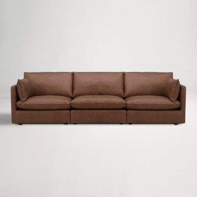 Loft Mini Leather 3 Seat Sofa -  Phoenix Saddle