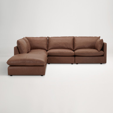 Loft Mini Leather Left Corner Sofa -  Phoenix Saddle