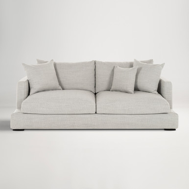 Long Beach Fabric 3 Seat Sofa -  Sienna Light Grey