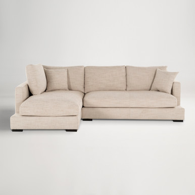 Long Beach Mini Fabric Left Corner Sofa -  Sienna Natural