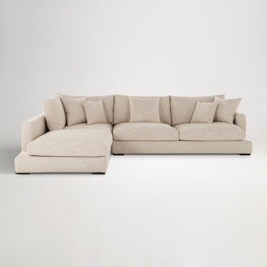 Long Beach Fabric Left Corner Sofa -  Sienna Natural
