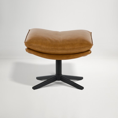 Alexander Leather Ottoman  -  Tan Leather