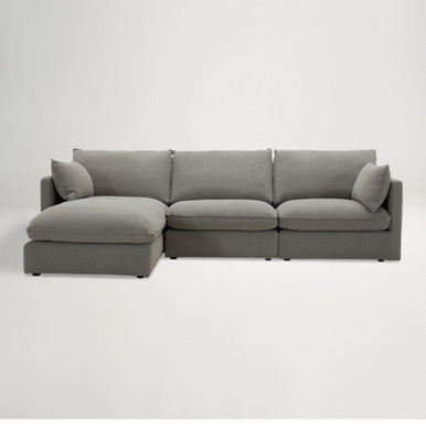 Loft Mini Fabric Left Chaise Sofa -  Florence Grey