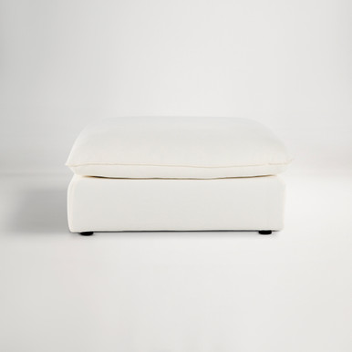 Loft Mini Fabric Ottoman  -  Florence White