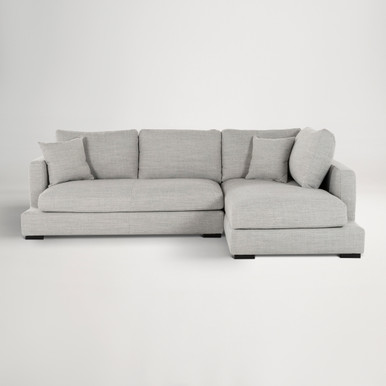 Long Beach Mini Fabric Right Corner Sofa -  Sienna Light Grey
