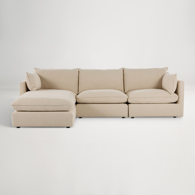 Loft Mini Fabric Left Chaise Sofa -  Florence Natural