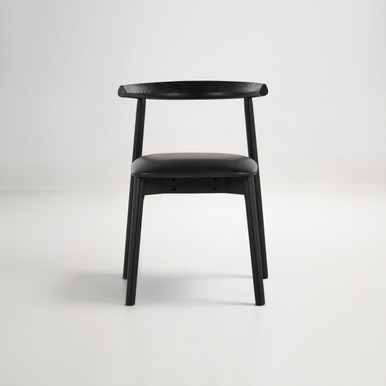 Ollie Dining Chair - Black/Black Leather