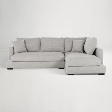Long Beach Fabric Right Corner Sofa -  Sienna Light Grey