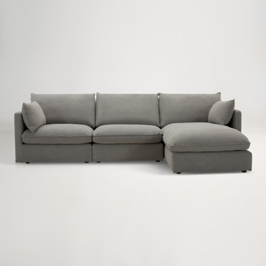 Loft Mini Fabric Right Chaise Sofa -  Florence Grey