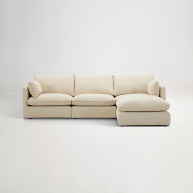 Loft Mini Fabric Right Chaise Sofa -  Florence Natural
