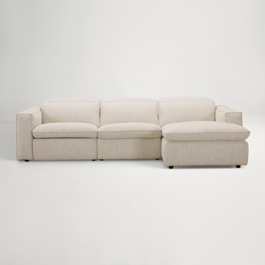 Abode Fabric Recliner Right Chaise Sofa -  Vue Sand