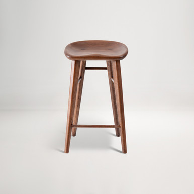 Saddle Bar Stool -  Walnut Brown