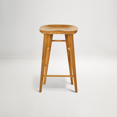 Saddle Bar Stool -  Oak