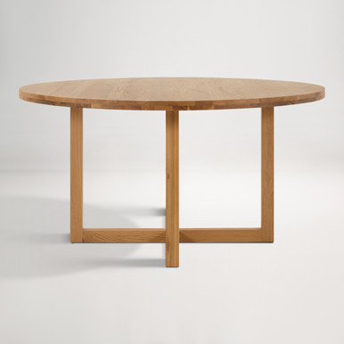 Bronte Oak Round Dining Table 150cm - Natural/Oak