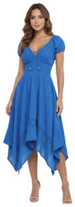 Boho cotton dress with sleeves