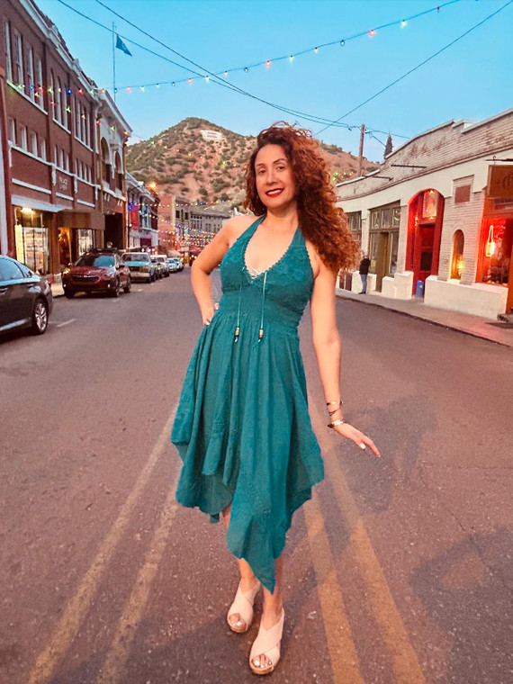 Halter boho cotton dress