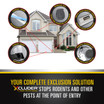 A house with indicators showing examples of where different Xcluder exclusion products could be installed