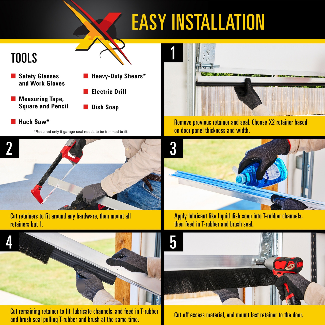 るーページ Xcluder X2 Rodent Proof Garage Door Seal Kit - 8' (8' 2