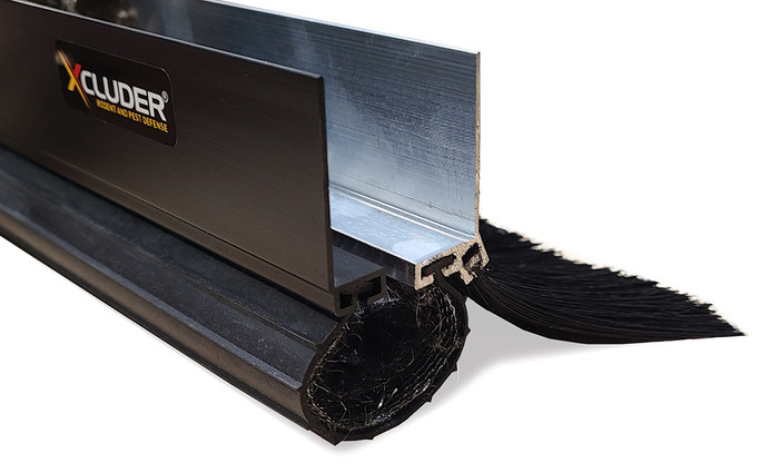 Dark Bronze Xcluder Adjustable X2 Rodent Proof Garage Door Seal on a white background