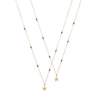 Tiny Gemstone Studded Star Necklace