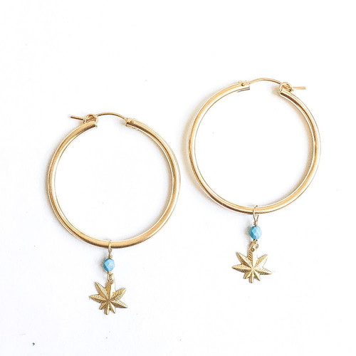 Mary Jane Turquoise Mega Hoops