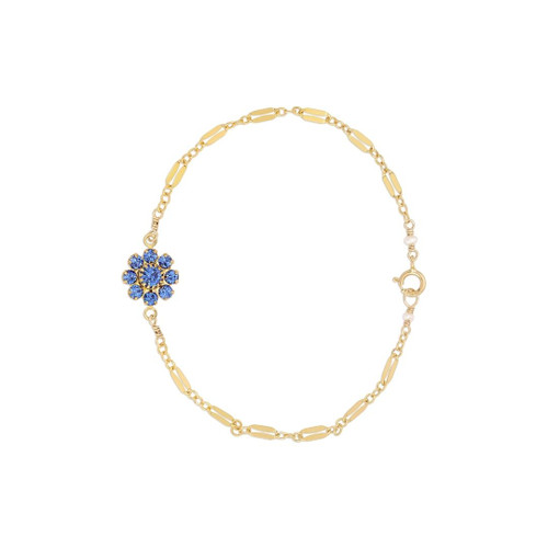 Sapphire Daisy Bracelet on Diamond Chain