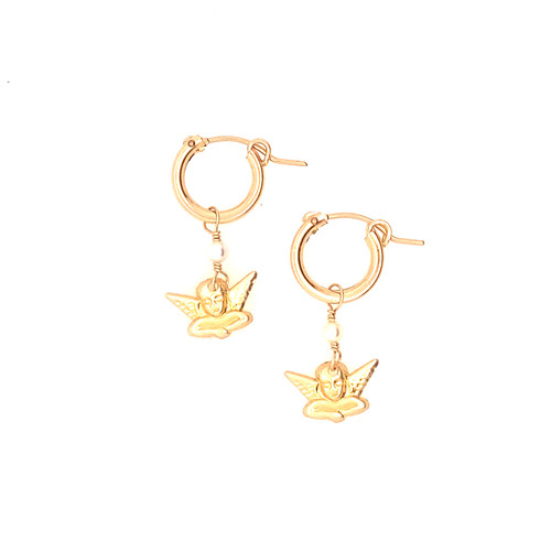 14KT Gold Filled Angel Hoop Earrings