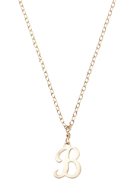 14KT Gold Filled Mini Initial "B" Necklace