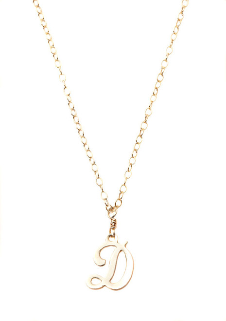 14KT Gold Filled Mini Initial "D" Necklace