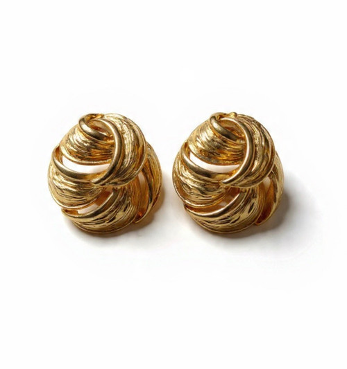 Vintage Gold Croissant Earrings